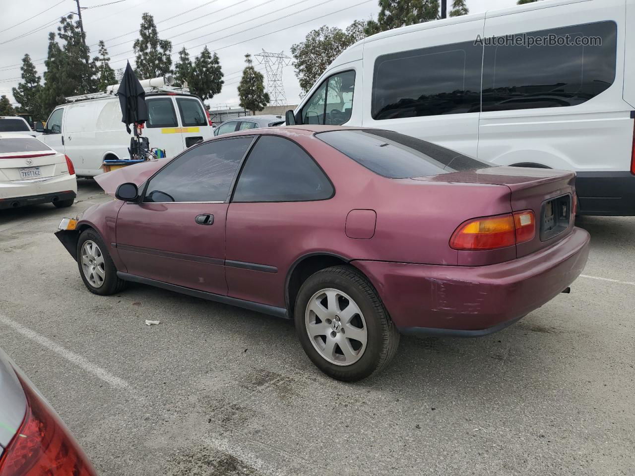 1993 Honda Civic Dx Бордовый vin: 2HGEJ214XPH517376