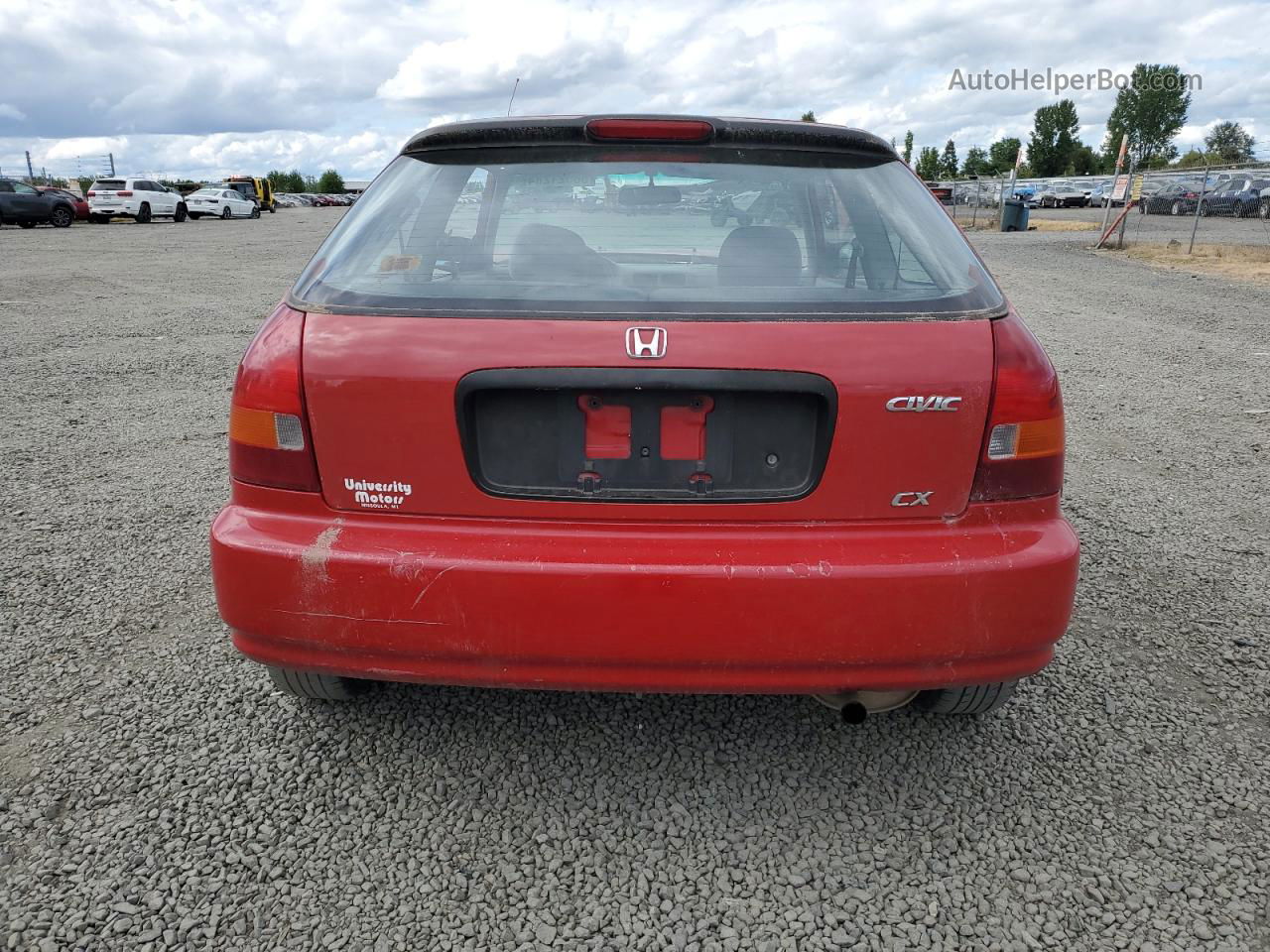 1998 Honda Civic Cx Red vin: 2HGEJ6325WH104296