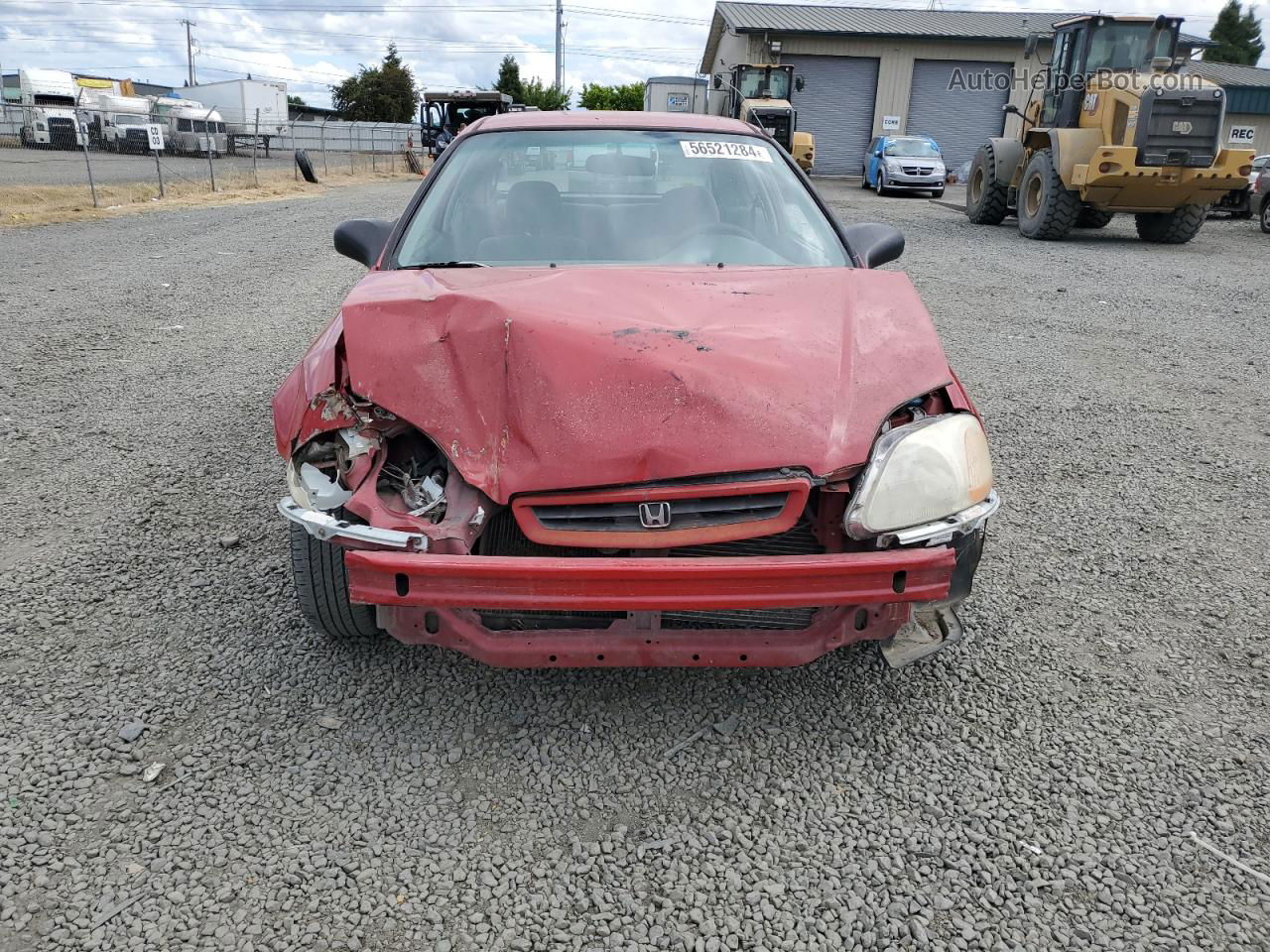 1998 Honda Civic Cx Red vin: 2HGEJ6325WH104296