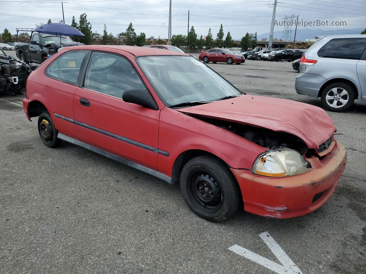 1996 Honda Civic Cx Red vin: 2HGEJ6421TH120375