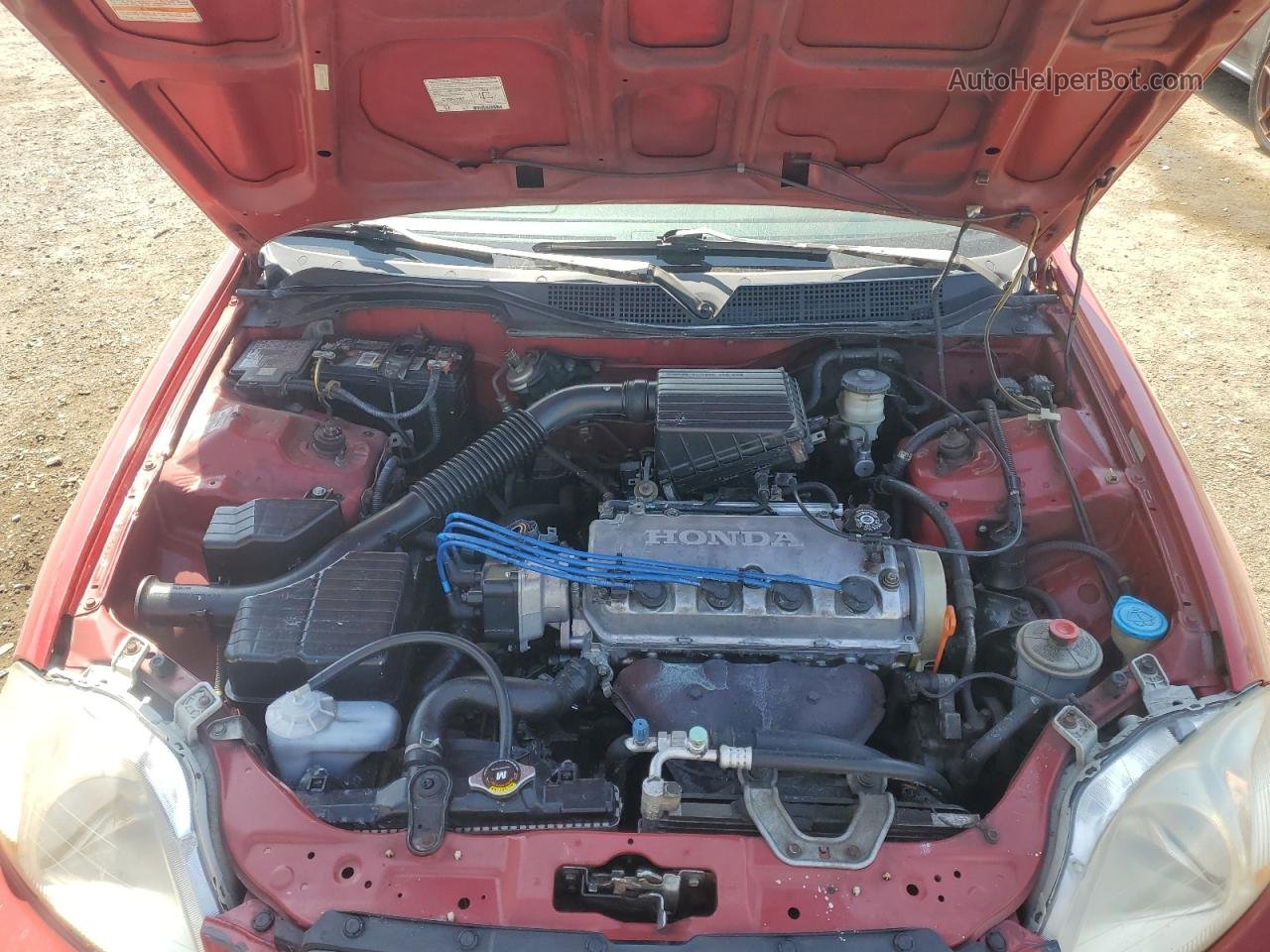 1998 Honda Civic Dx Red vin: 2HGEJ6444WH115533