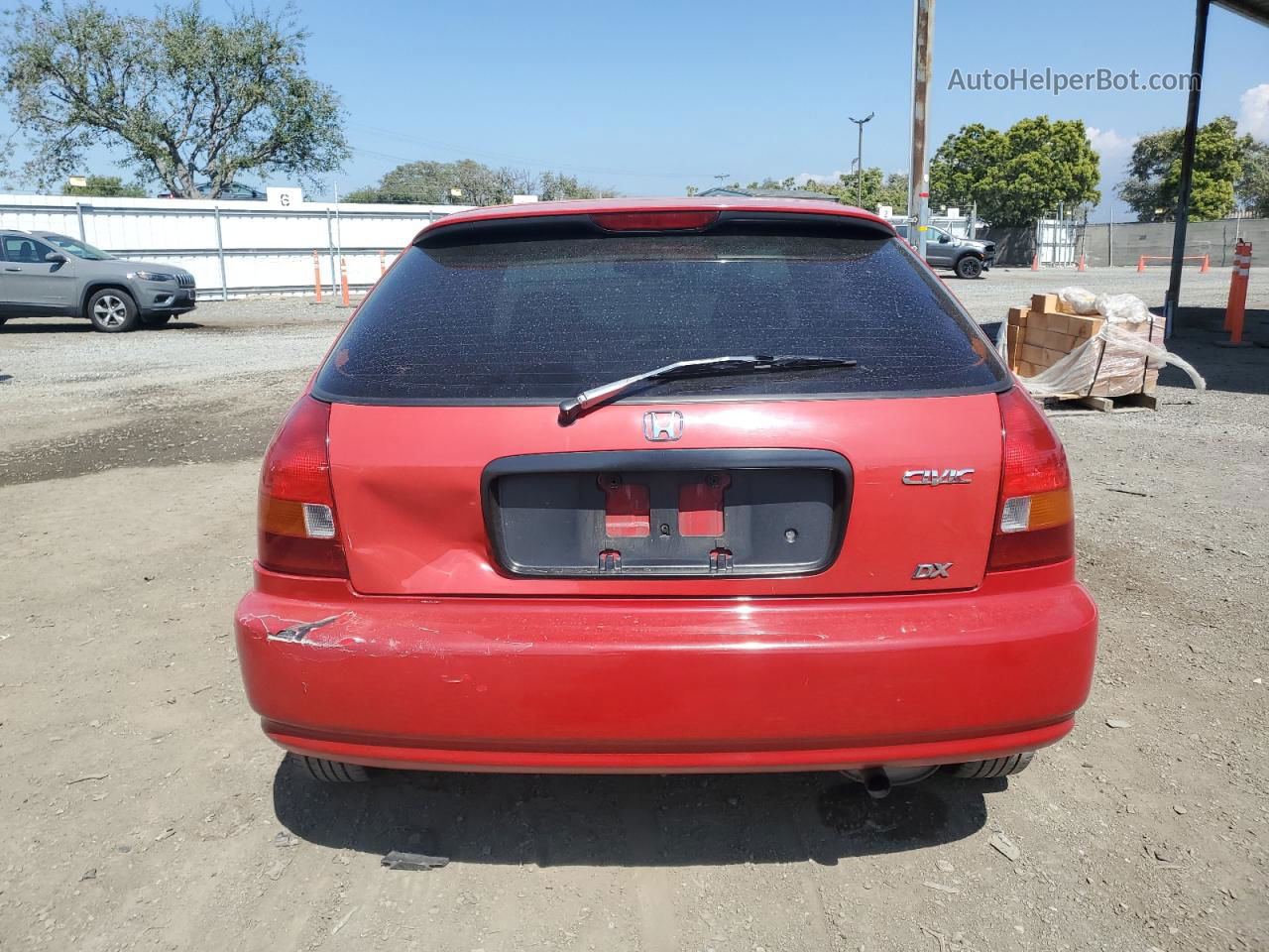 1998 Honda Civic Dx Red vin: 2HGEJ6444WH115533