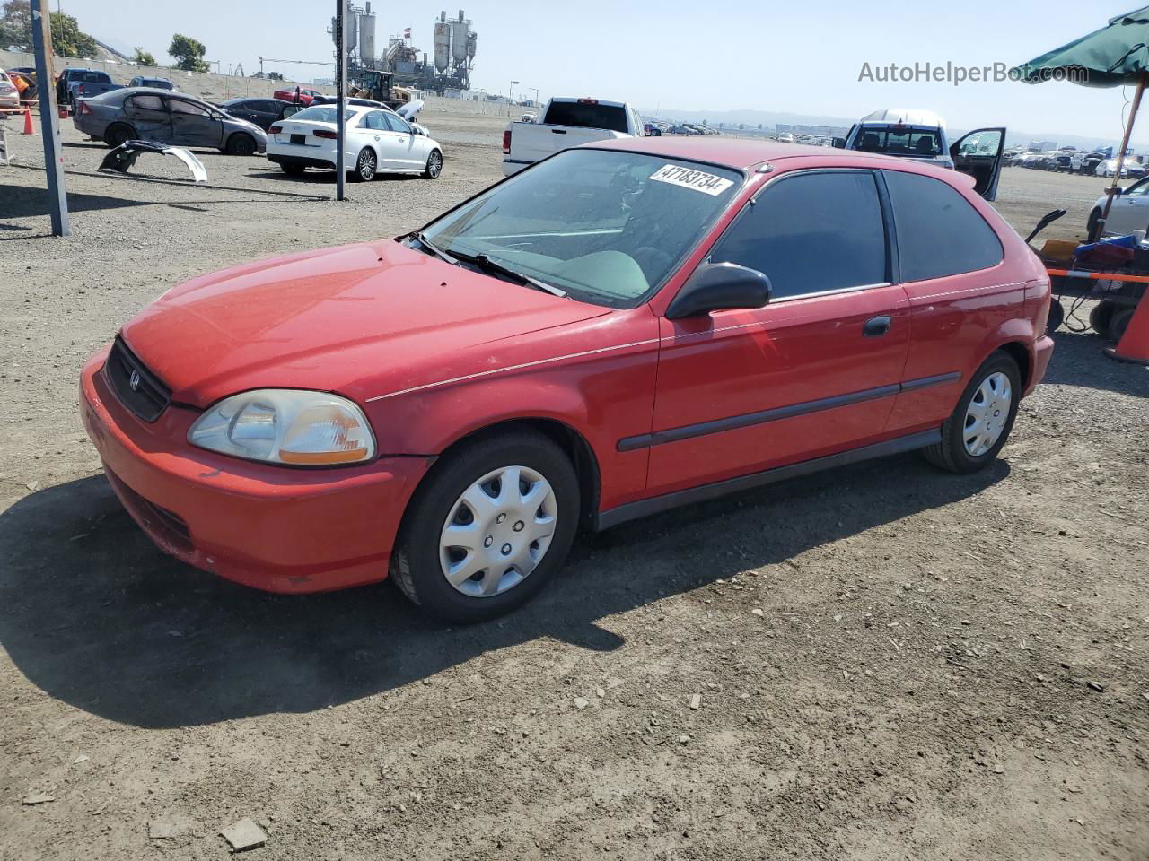 1998 Honda Civic Dx Red vin: 2HGEJ6444WH115533