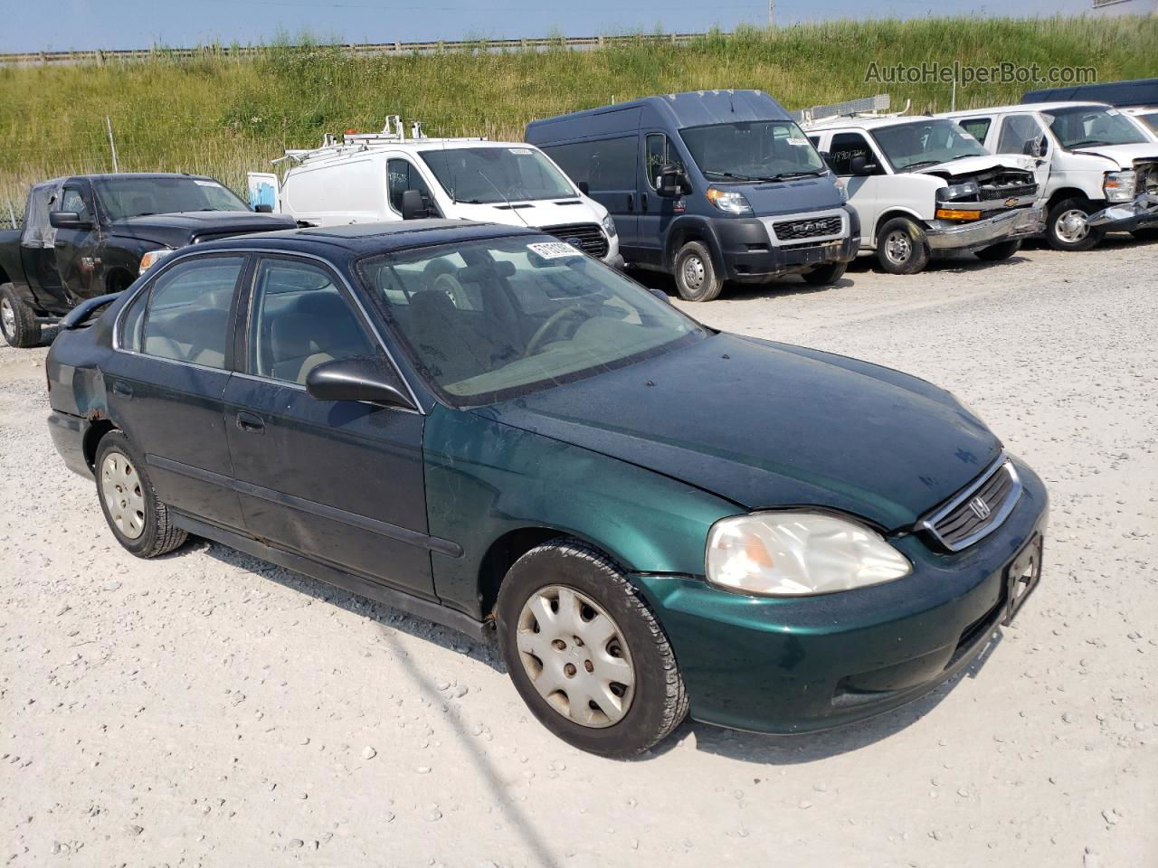 1998 Honda Civic Lx Green vin: 2HGEJ6574WH559035