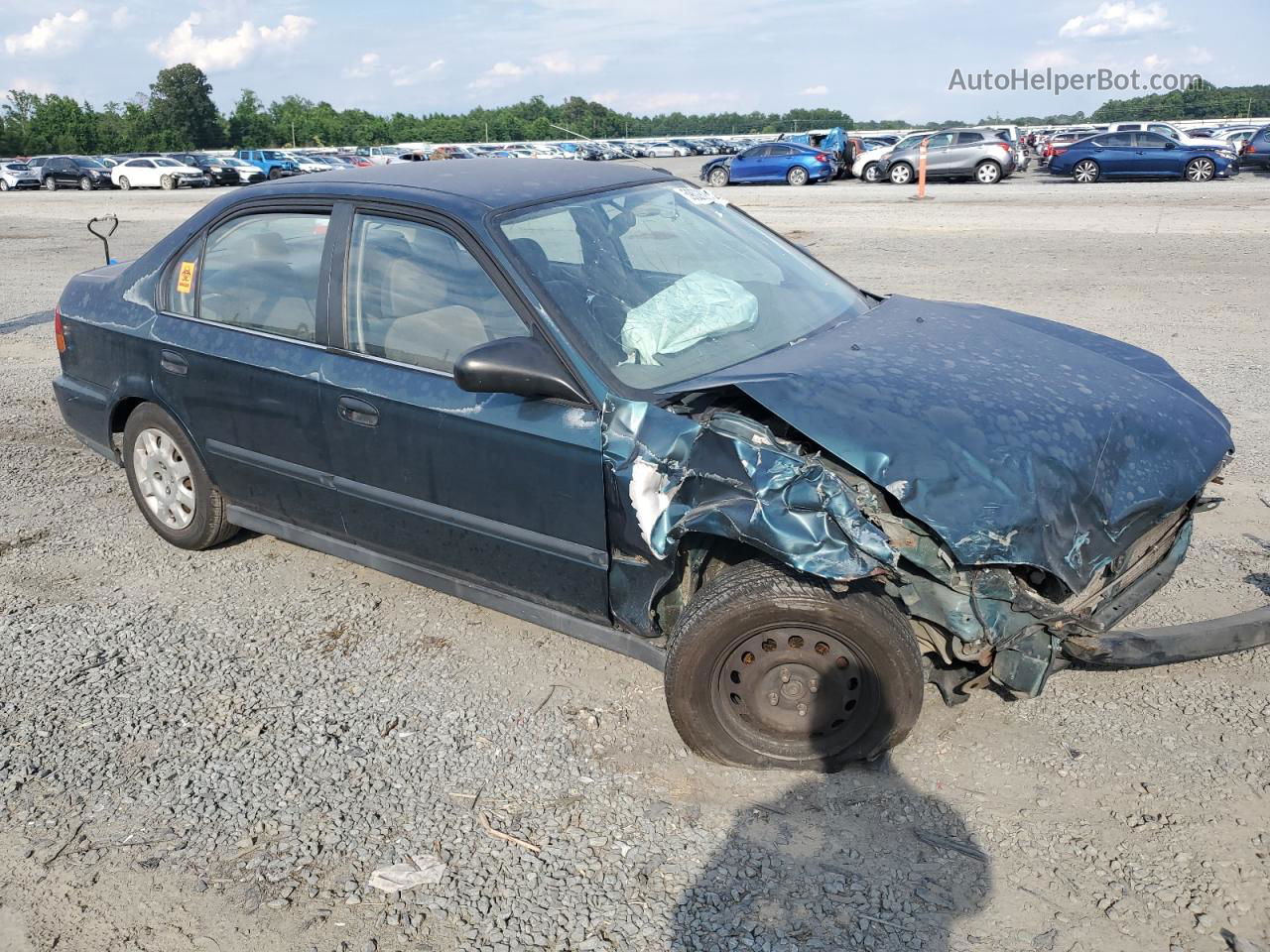 1998 Honda Civic Dx Green vin: 2HGEJ6621WH579200