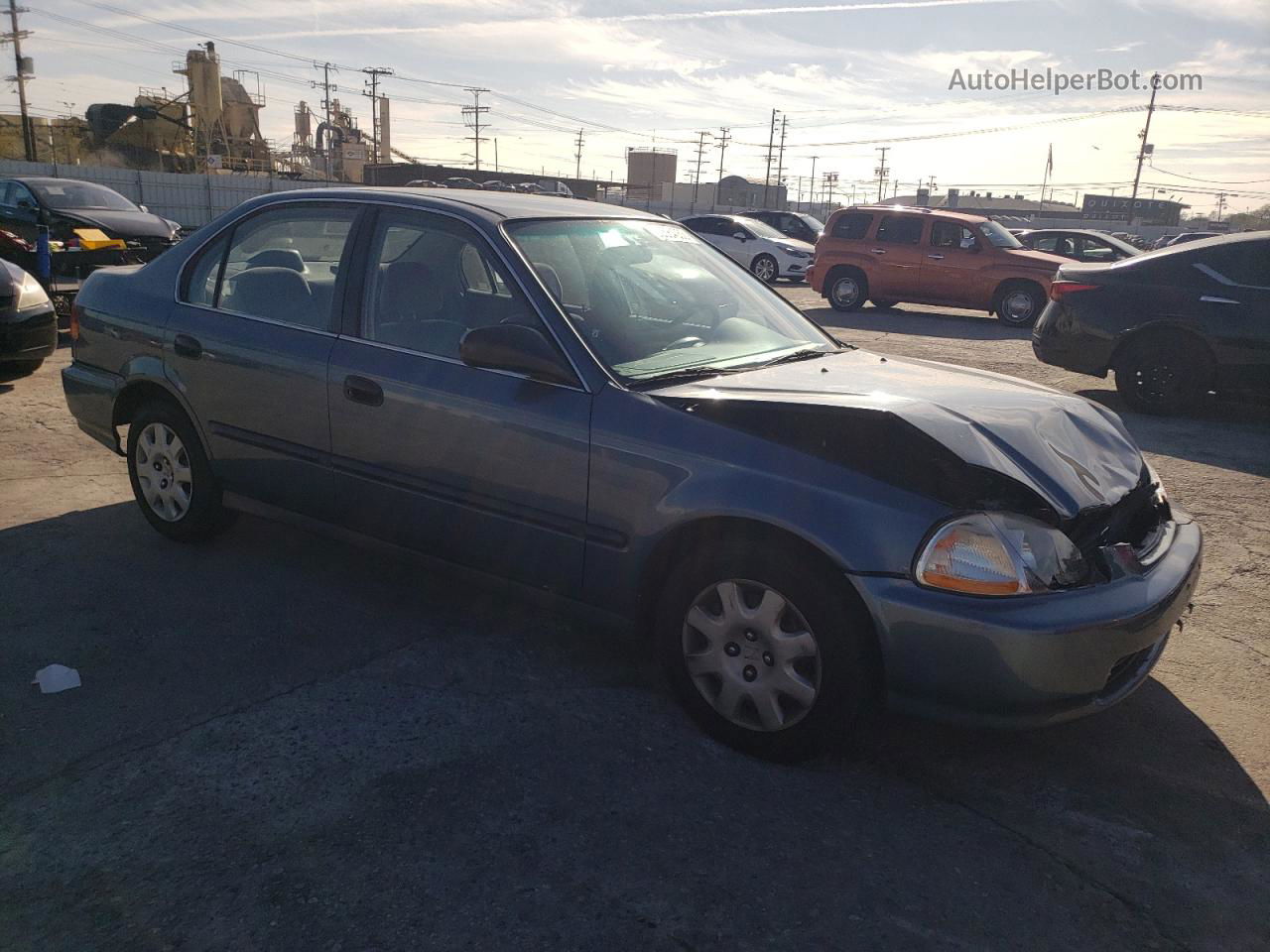 1998 Honda Civic Lx Blue vin: 2HGEJ6672WH523844