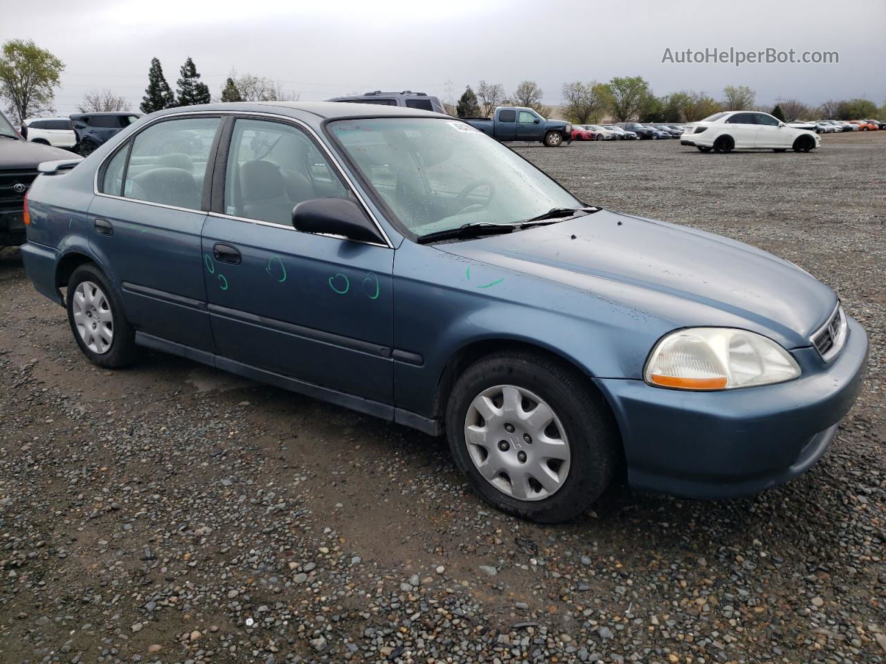 1998 Honda Civic Lx Blue vin: 2HGEJ6674WH512859