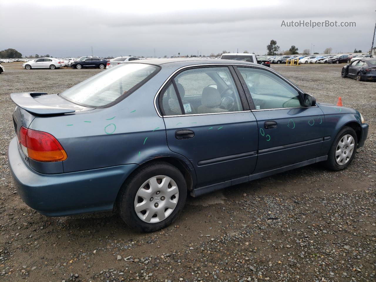 1998 Honda Civic Lx Blue vin: 2HGEJ6674WH512859