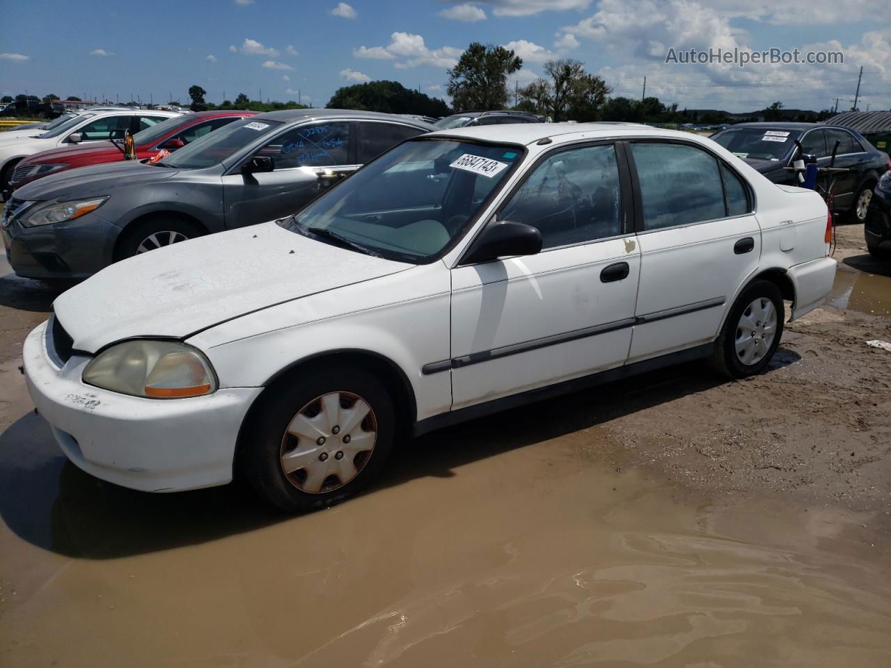 1998 Honda Civic Lx White vin: 2HGEJ6678WH629327