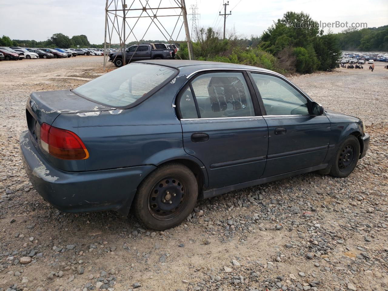 1998 Honda Civic Lx Blue vin: 2HGEJ6679WH580140