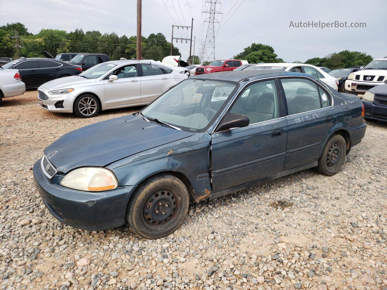 1998 Honda Civic Lx Blue vin: 2HGEJ6679WH580140