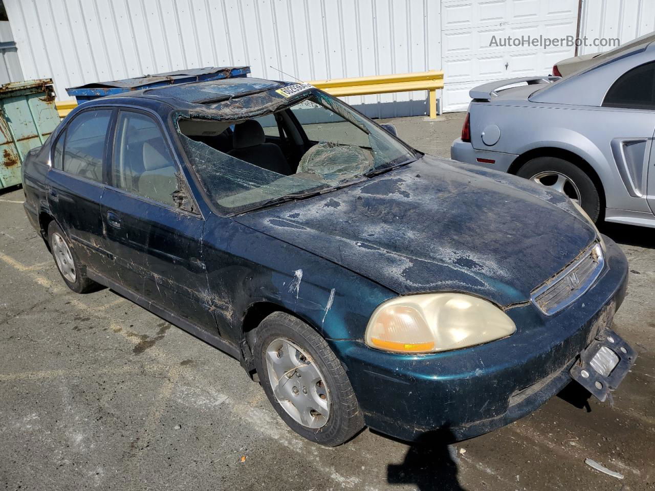 1998 Honda Civic Ex Зеленый vin: 2HGEJ8644WH539755