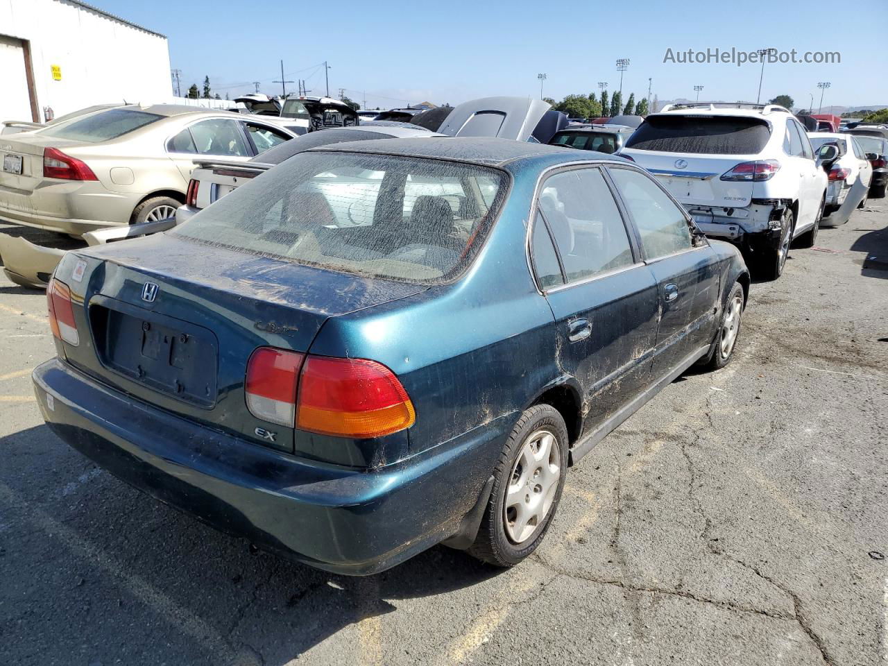 1998 Honda Civic Ex Зеленый vin: 2HGEJ8644WH539755