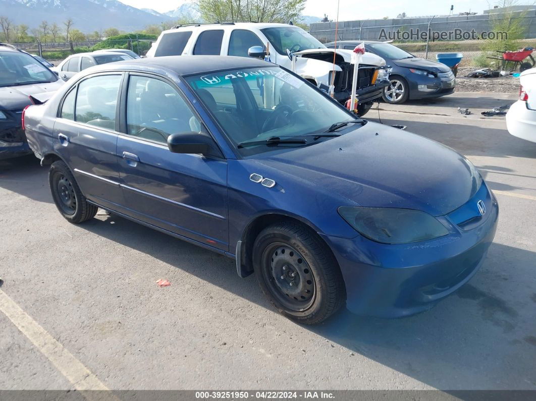 2004 Honda Civic Lx Blue vin: 2HGES15524H622872