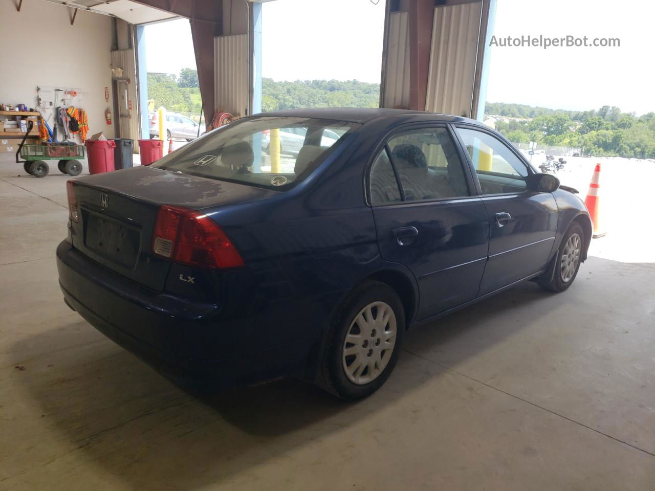 2004 Honda Civic Lx Blue vin: 2HGES15544H604311