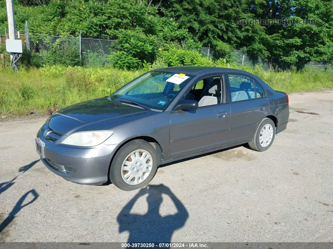 2005 Honda Civic Lx Gray vin: 2HGES15545H530826