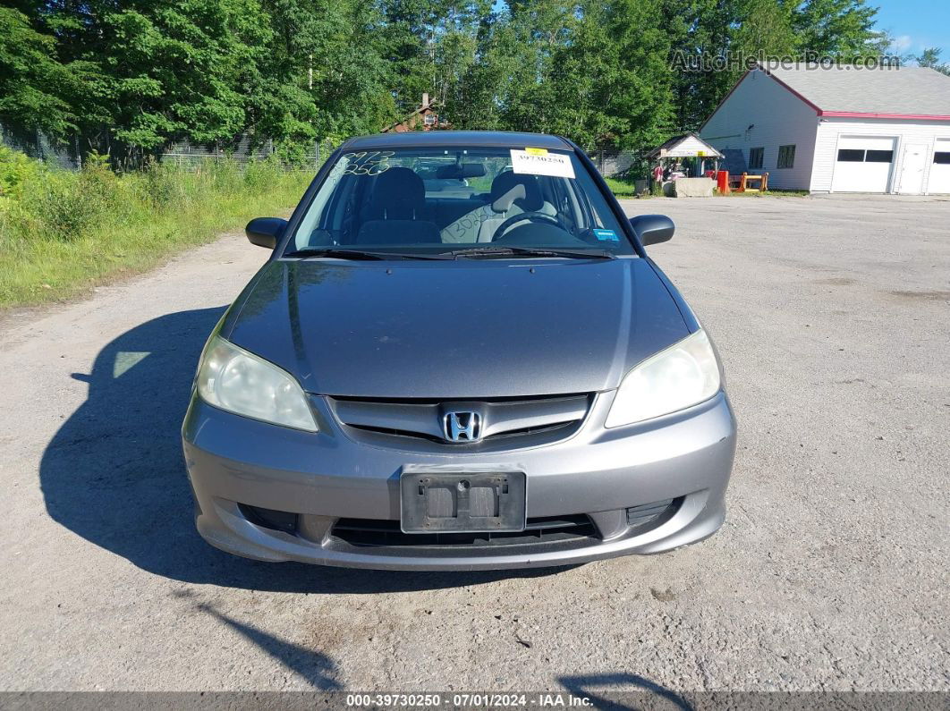 2005 Honda Civic Lx Gray vin: 2HGES15545H530826