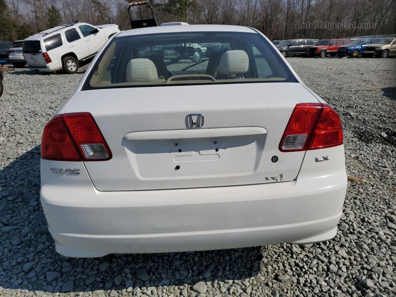 2004 Honda Civic Lx White vin: 2HGES15644H519543