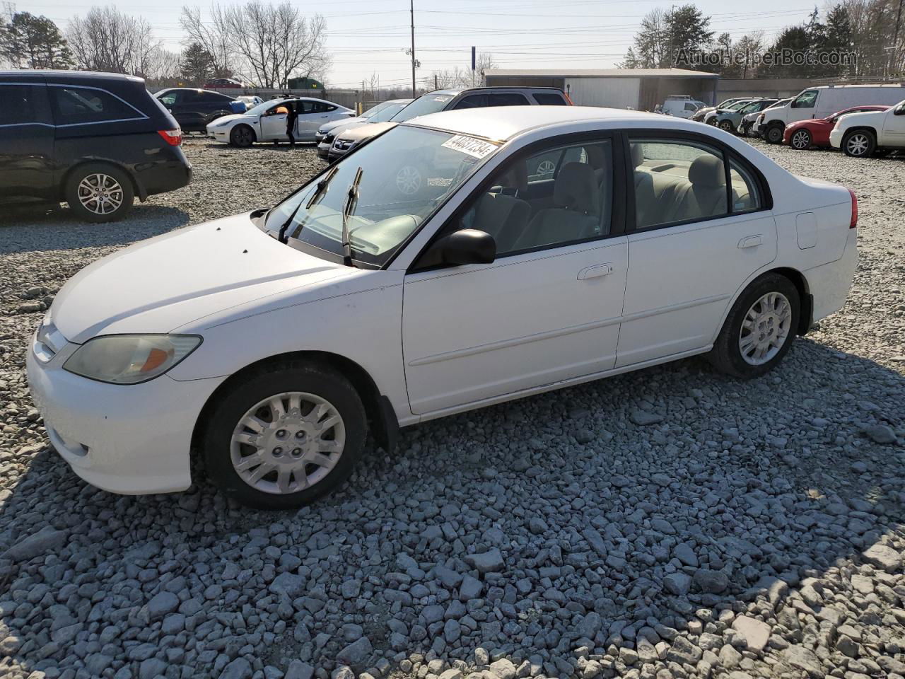 2004 Honda Civic Lx White vin: 2HGES15644H519543