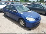 2005 Honda Civic Vp Blue vin: 2HGES16305H552688