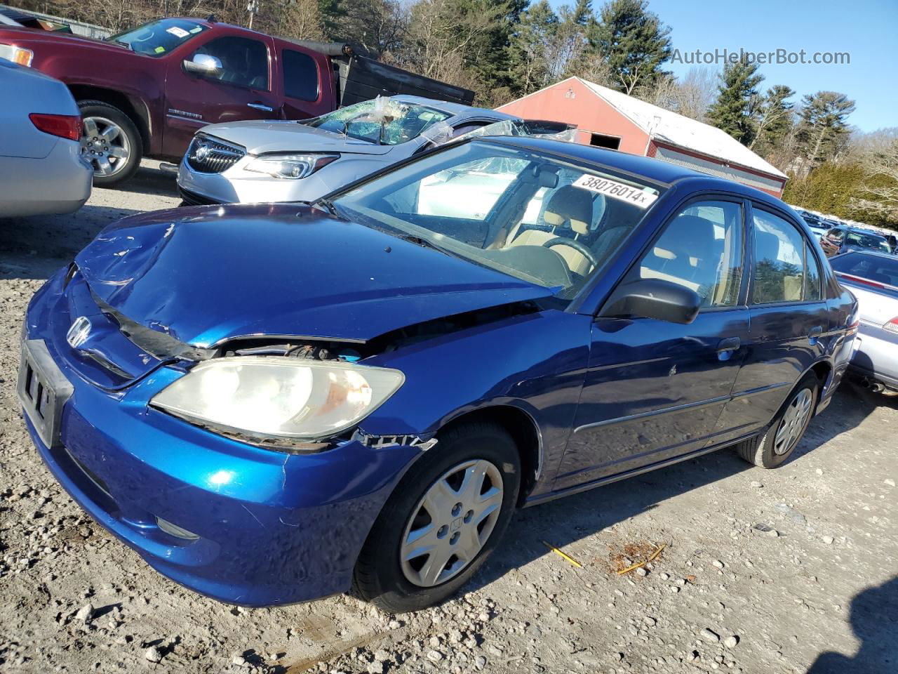 2004 Honda Civic Dx Vp Синий vin: 2HGES16334H570150