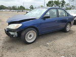 2004 Honda Civic Dx Vp Blue vin: 2HGES16334H605611