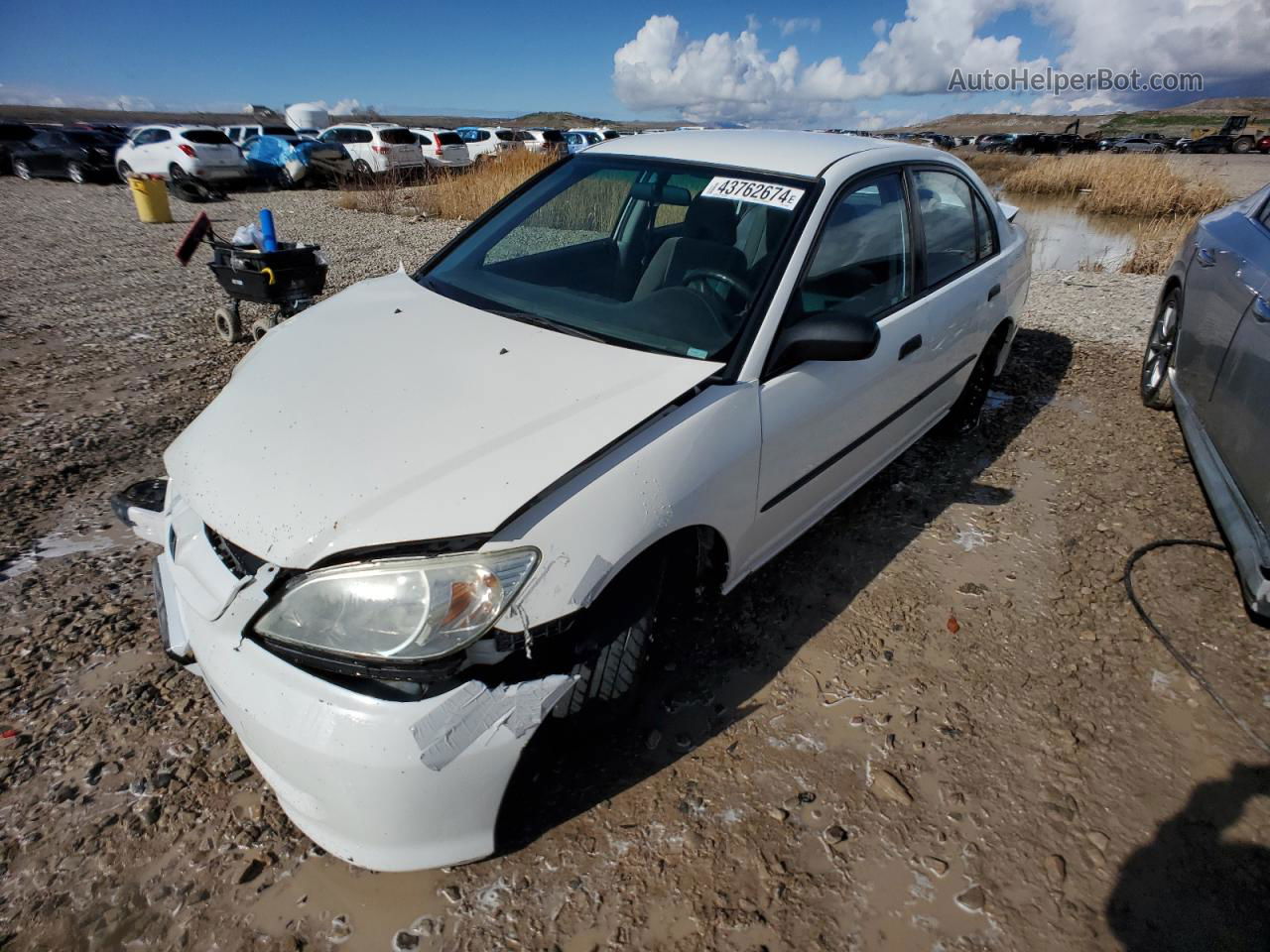 2004 Honda Civic Dx Vp White vin: 2HGES16344H641968