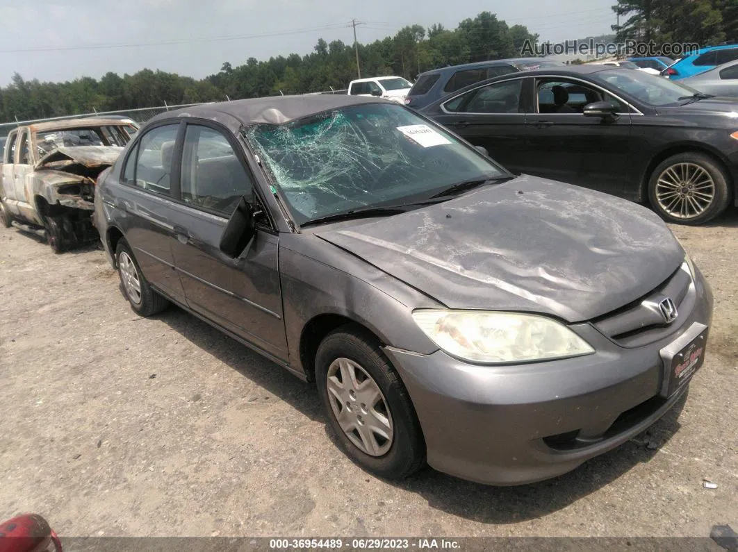 2005 Honda Civic Vp Gray vin: 2HGES16345H577416