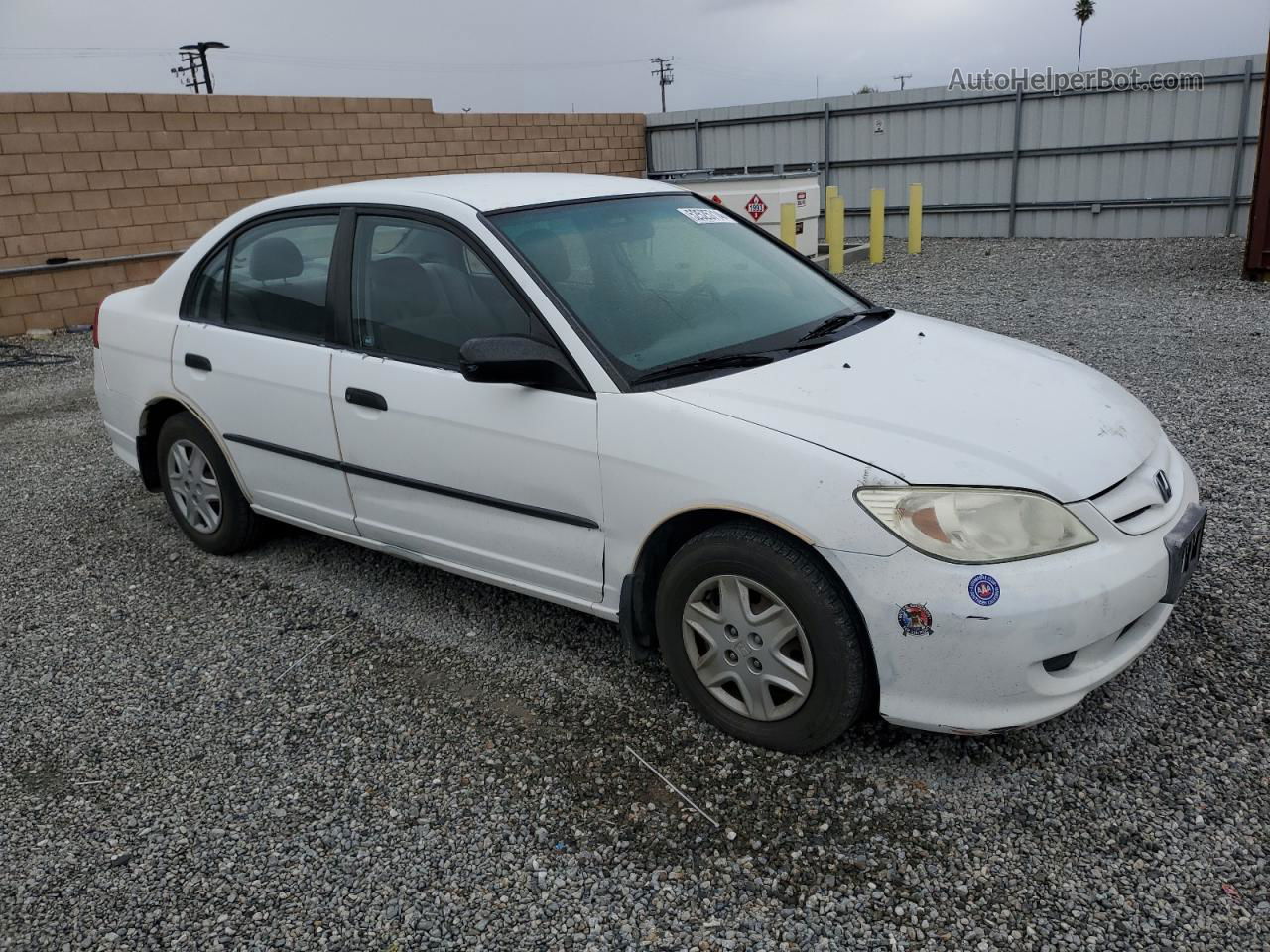 2004 Honda Civic Dx Vp White vin: 2HGES16384H563730