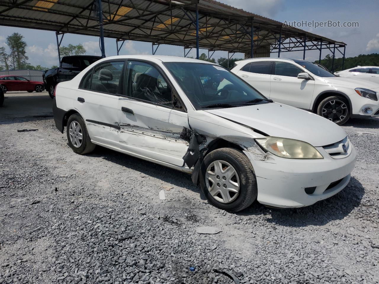 2004 Honda Civic Dx Vp White vin: 2HGES16394H547004