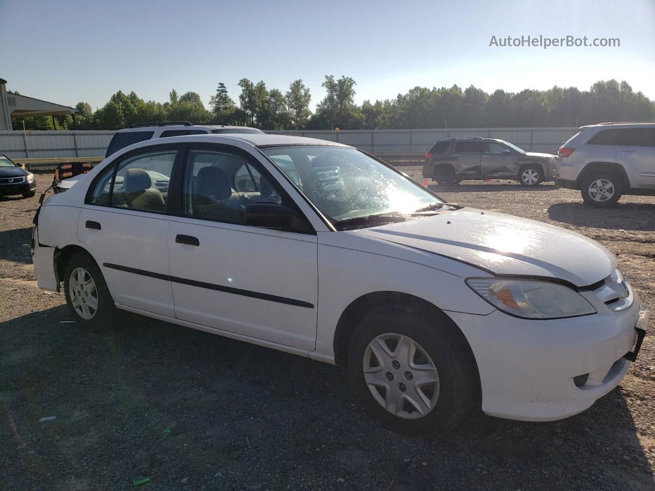 2004 Honda Civic Dx White vin: 2HGES16454H586200