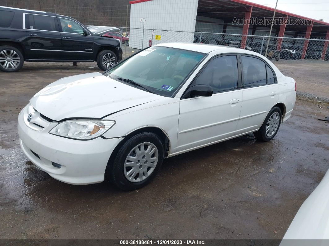 2004 Honda Civic Lx White vin: 2HGES16504H557387