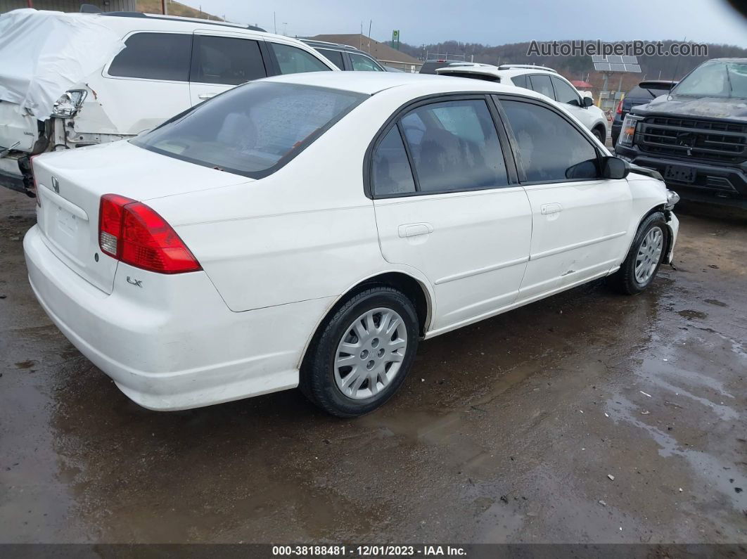 2004 Honda Civic Lx White vin: 2HGES16504H557387