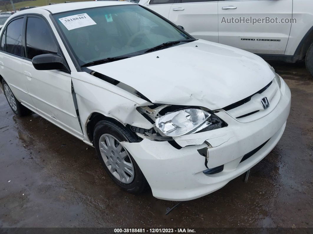 2004 Honda Civic Lx White vin: 2HGES16504H557387