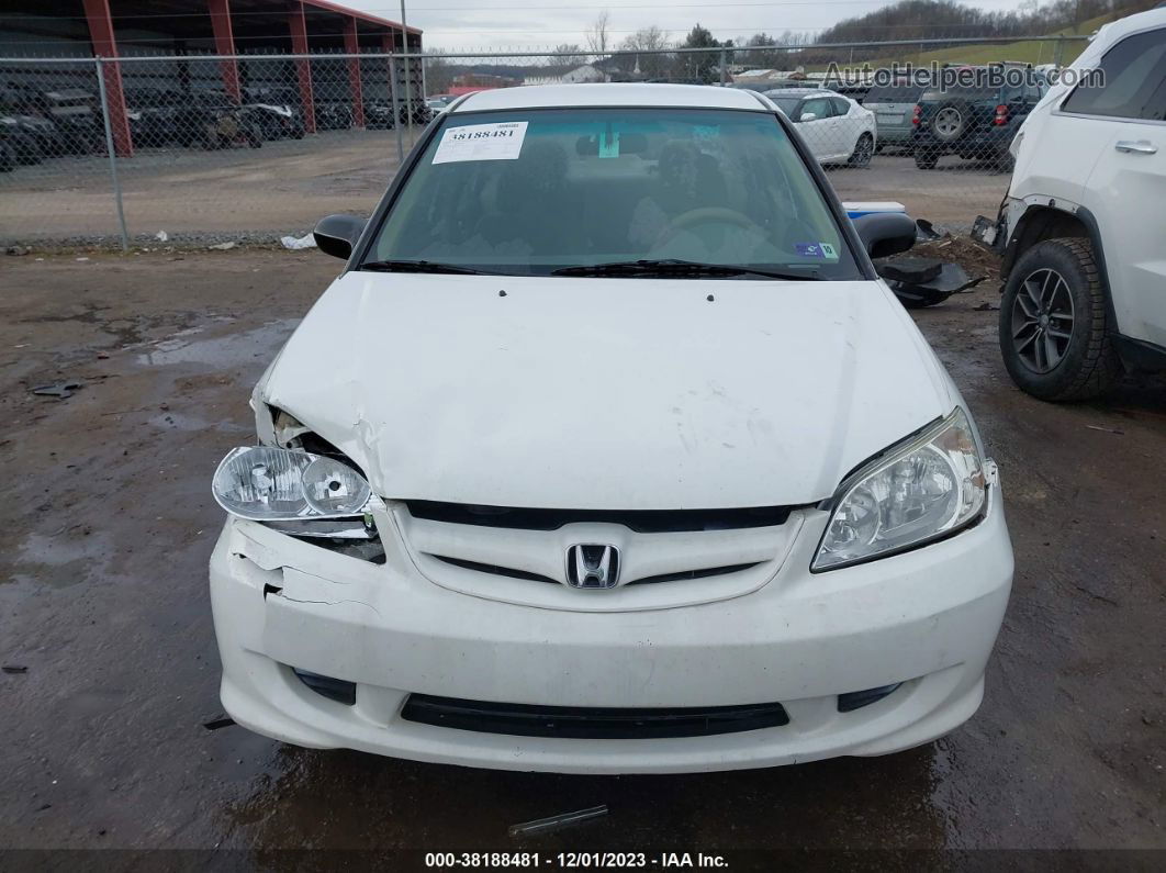 2004 Honda Civic Lx White vin: 2HGES16504H557387