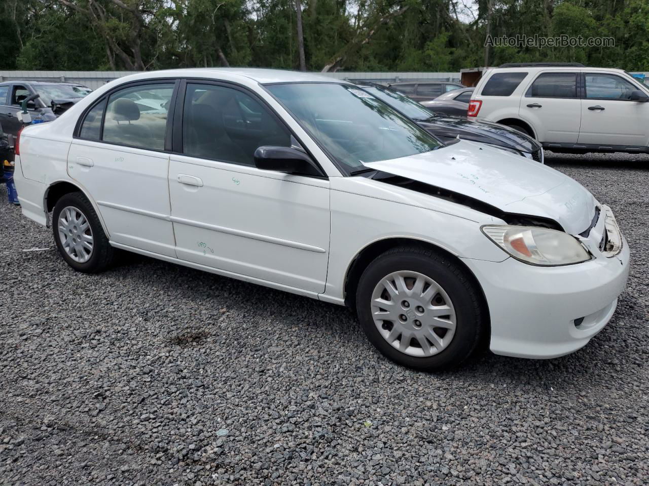 2004 Honda Civic Lx White vin: 2HGES16514H638804