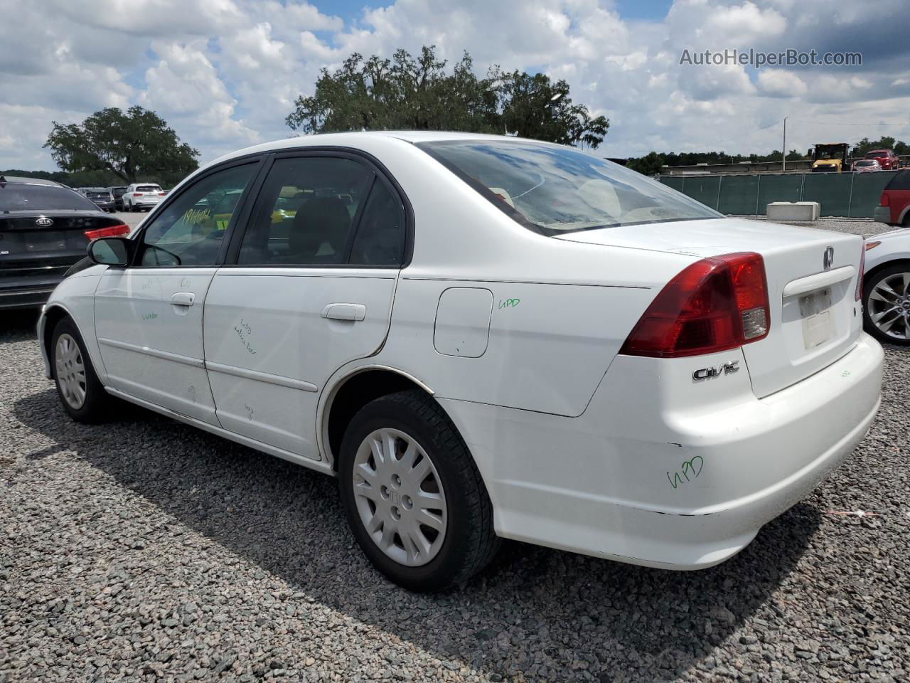 2004 Honda Civic Lx White vin: 2HGES16514H638804