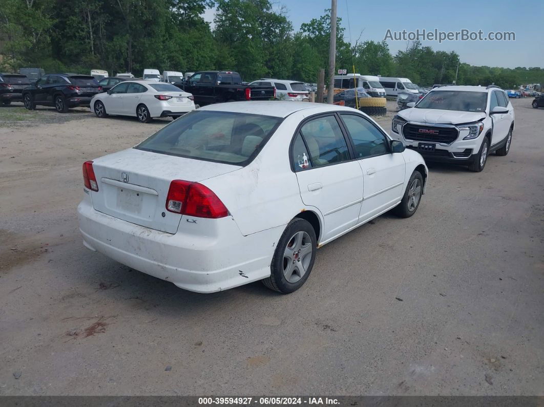 2005 Honda Civic Lx/lx Se White vin: 2HGES16515H523489