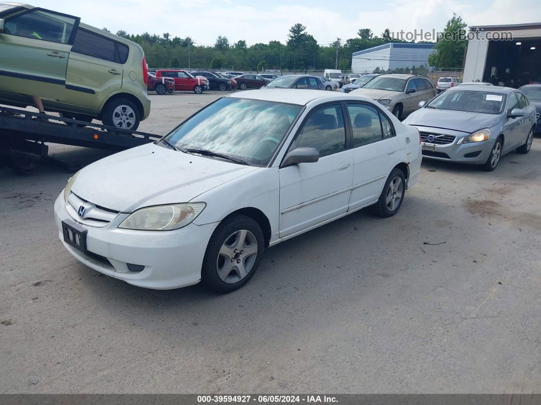 2005 Honda Civic Lx/lx Se White vin: 2HGES16515H523489