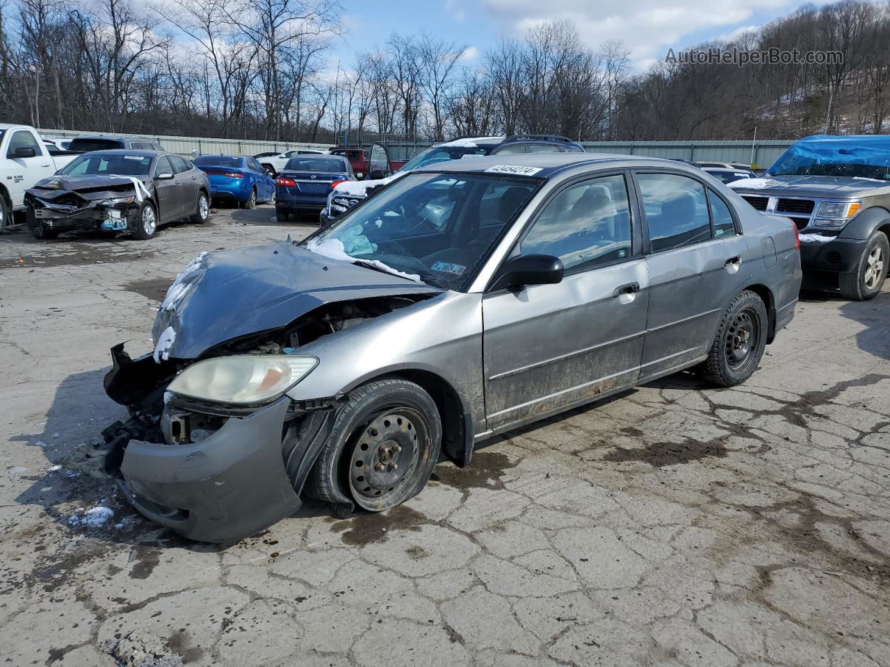 2004 Honda Civic Lx Gray vin: 2HGES16524H501676