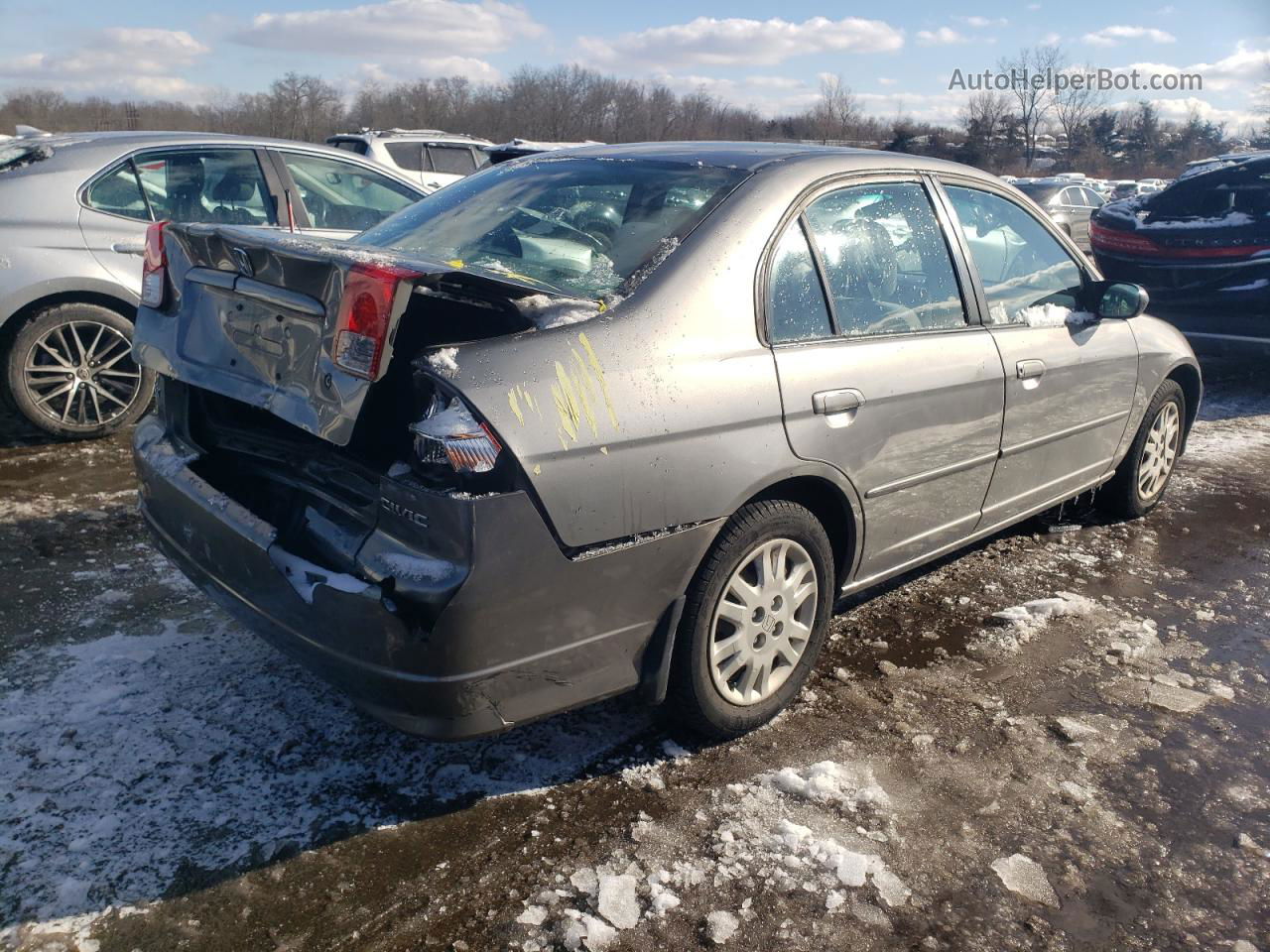 2004 Honda Civic Lx Gray vin: 2HGES16524H595848