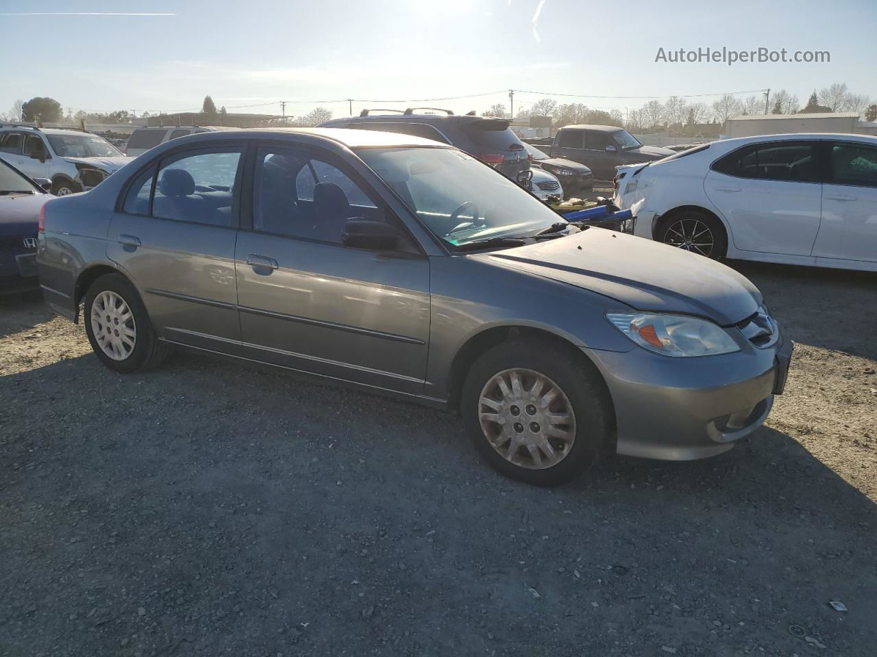 2004 Honda Civic Lx Gray vin: 2HGES16524H627195