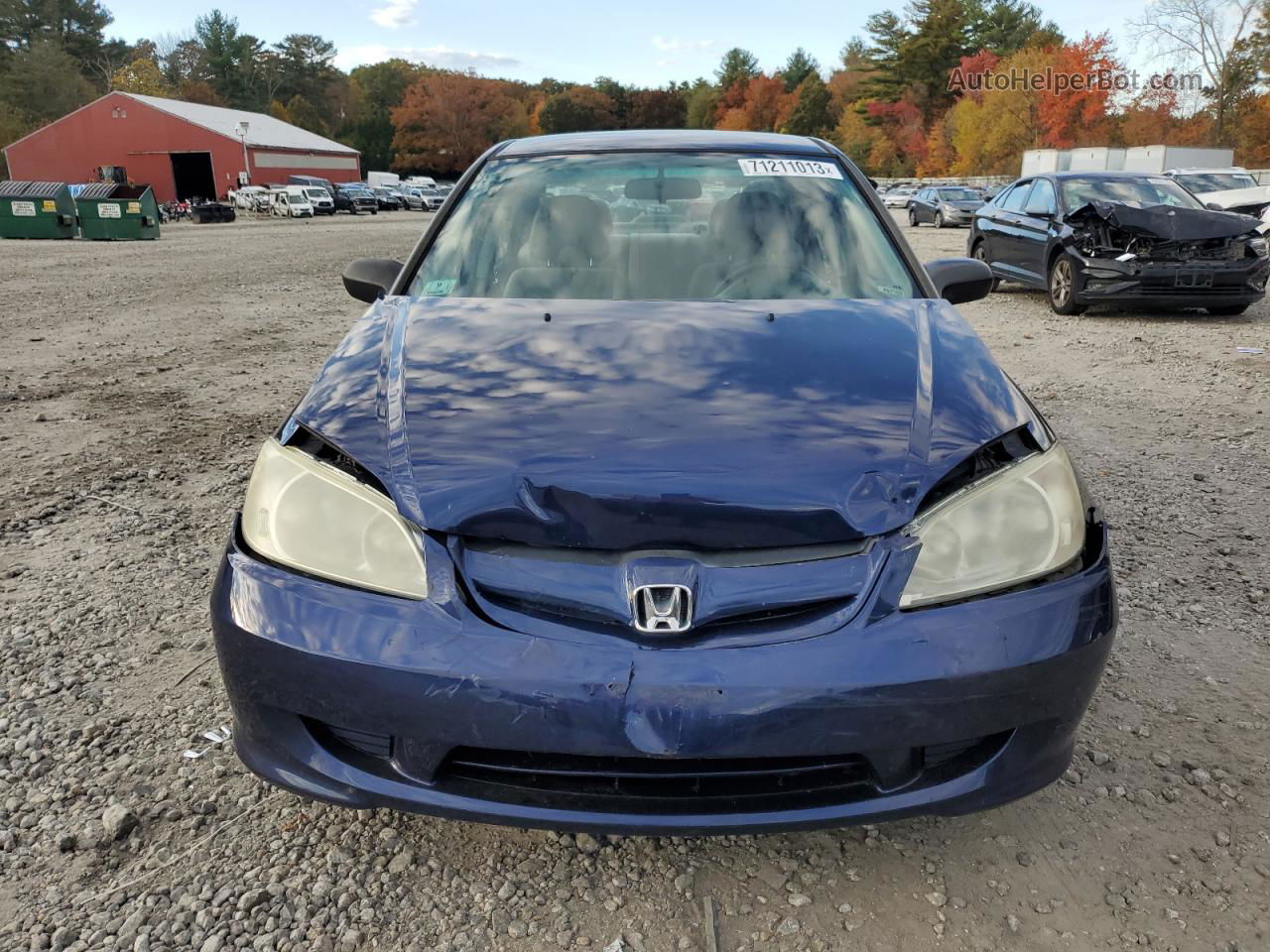 2004 Honda Civic Lx Blue vin: 2HGES16534H513562