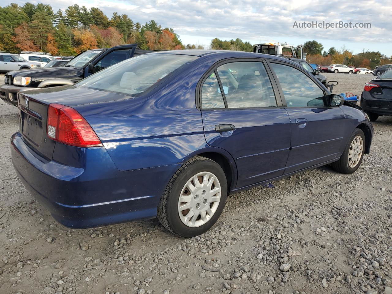 2004 Honda Civic Lx Blue vin: 2HGES16534H513562