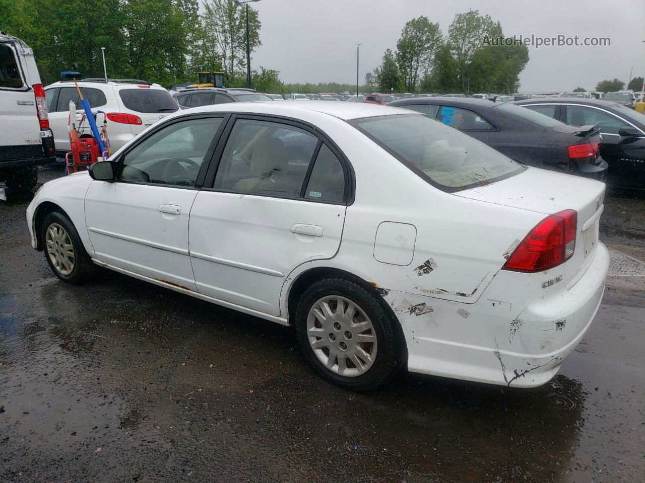 2004 Honda Civic Lx White vin: 2HGES16534H519734