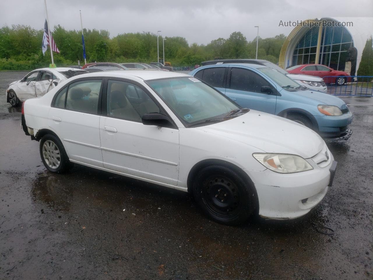 2004 Honda Civic Lx White vin: 2HGES16534H519734