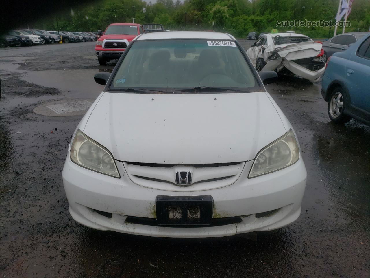 2004 Honda Civic Lx White vin: 2HGES16534H519734