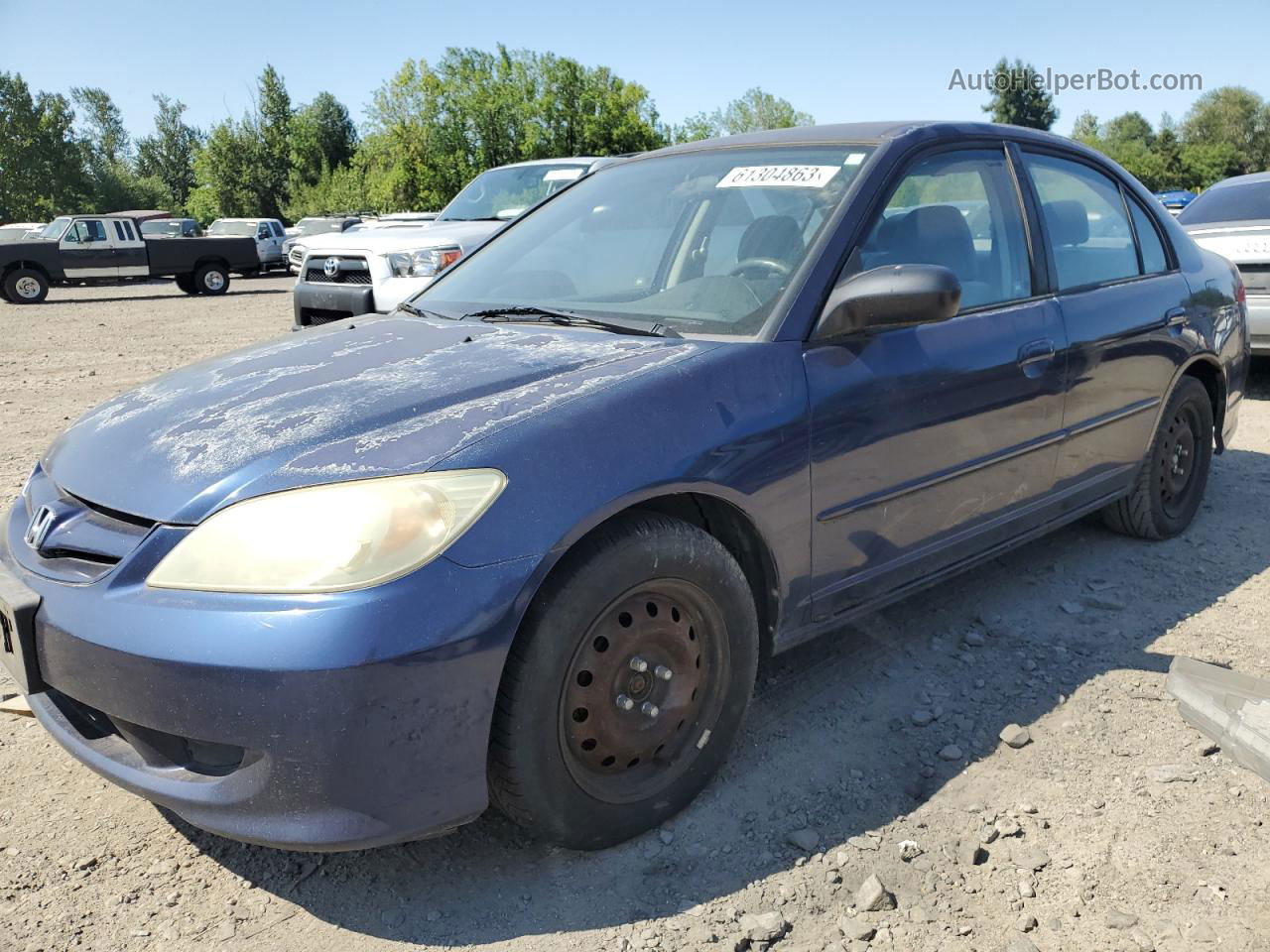 2004 Honda Civic Lx Blue vin: 2HGES16534H527865