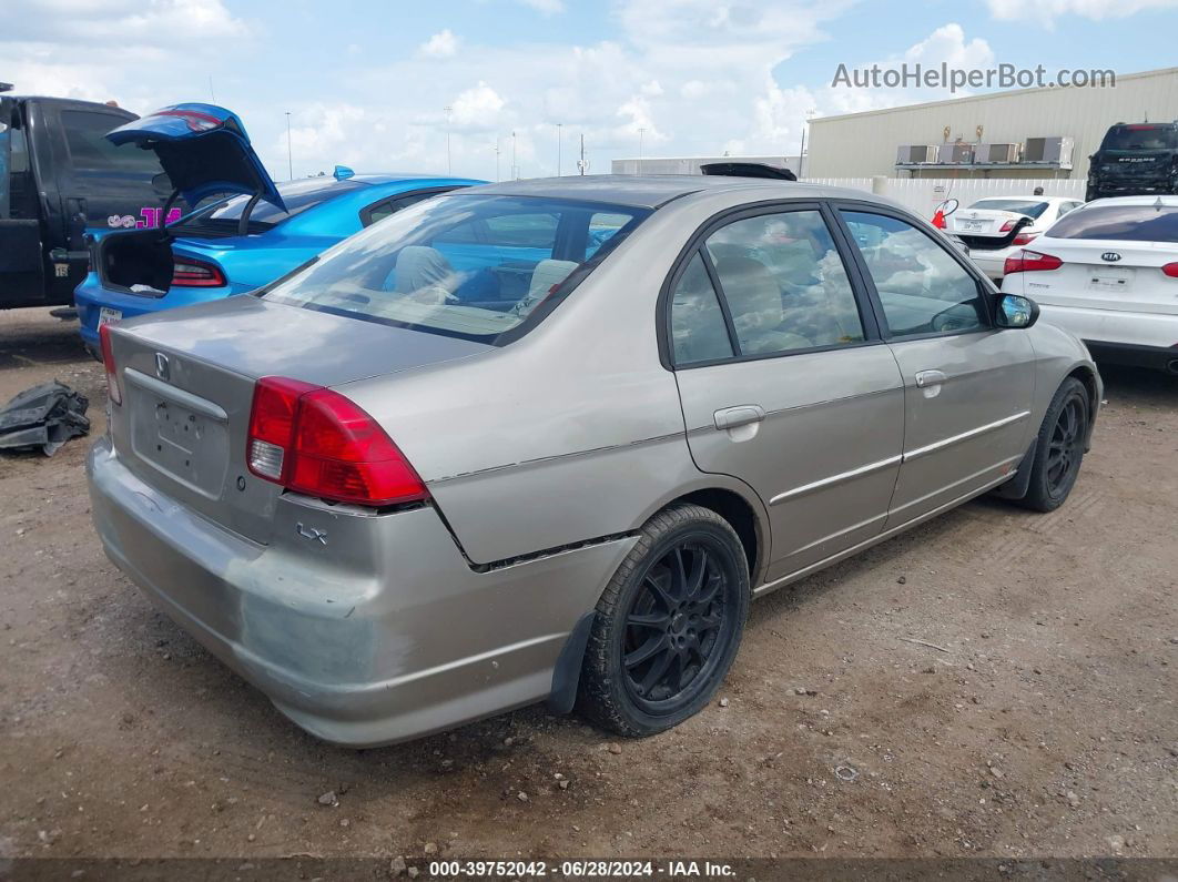 2004 Honda Civic Lx Бежевый vin: 2HGES16534H536372