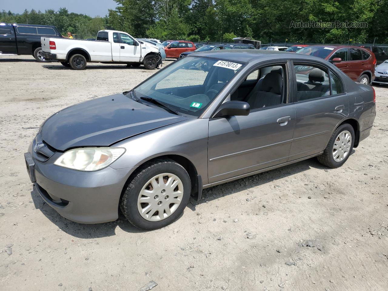 2004 Honda Civic Lx Charcoal vin: 2HGES16534H573695